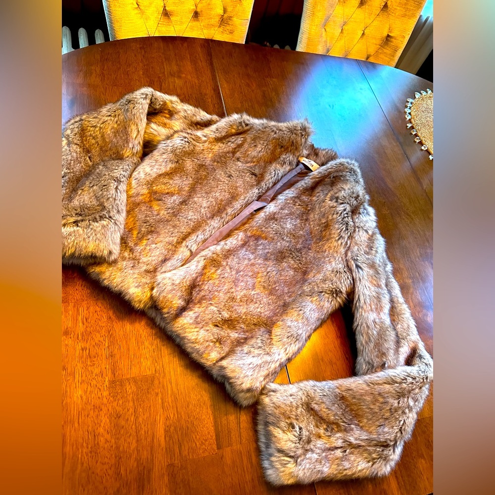 Hollister Faux Fur Jacket in Tan